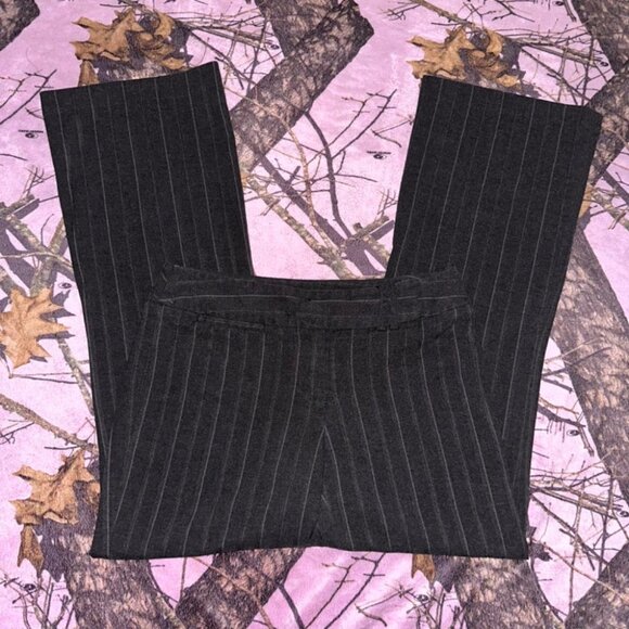 y2k office siren pin stripe flare bootcut dress pants - Picture 2 of 8